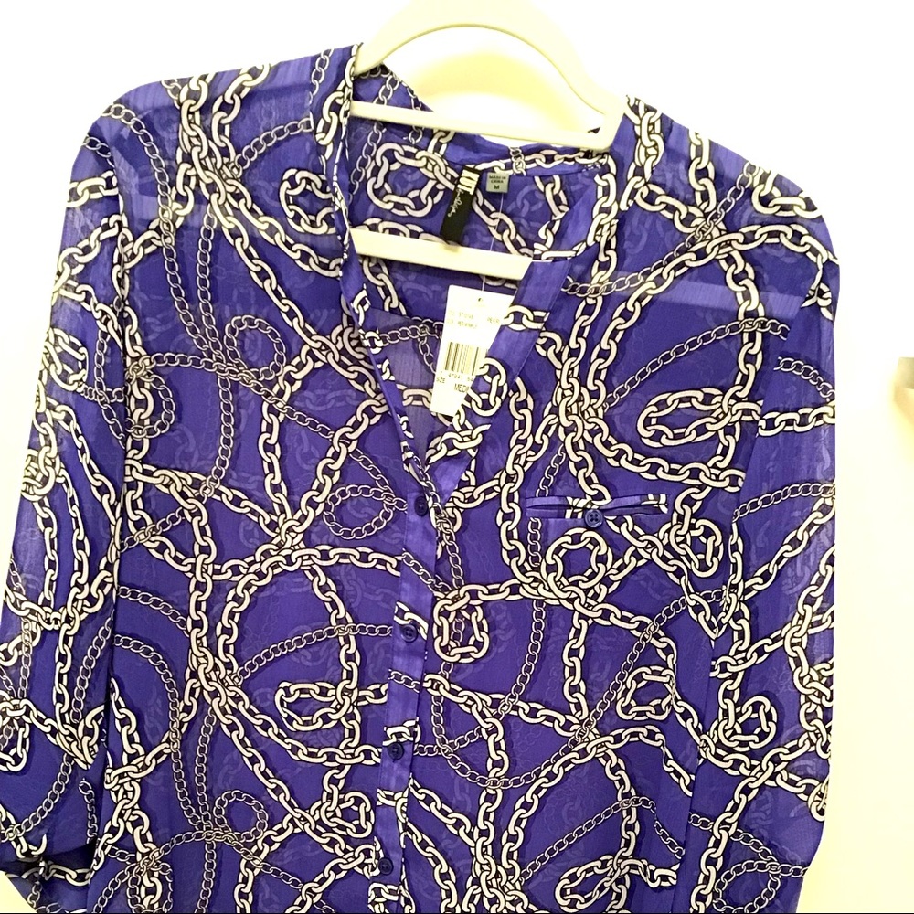 Chain link sheer blouse, size M